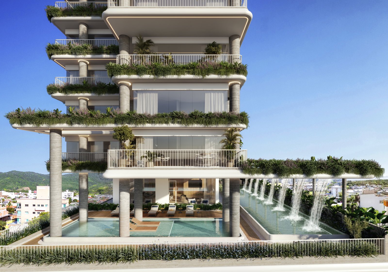 Velta — fachada voo passaro piscina, IVIX Empreendimentos, Balneário Perequê, Porto Belo SC Velta — fachada voo passaro piscina, IVIX Empreendimentos, Balneário Perequê, Porto Belo SC