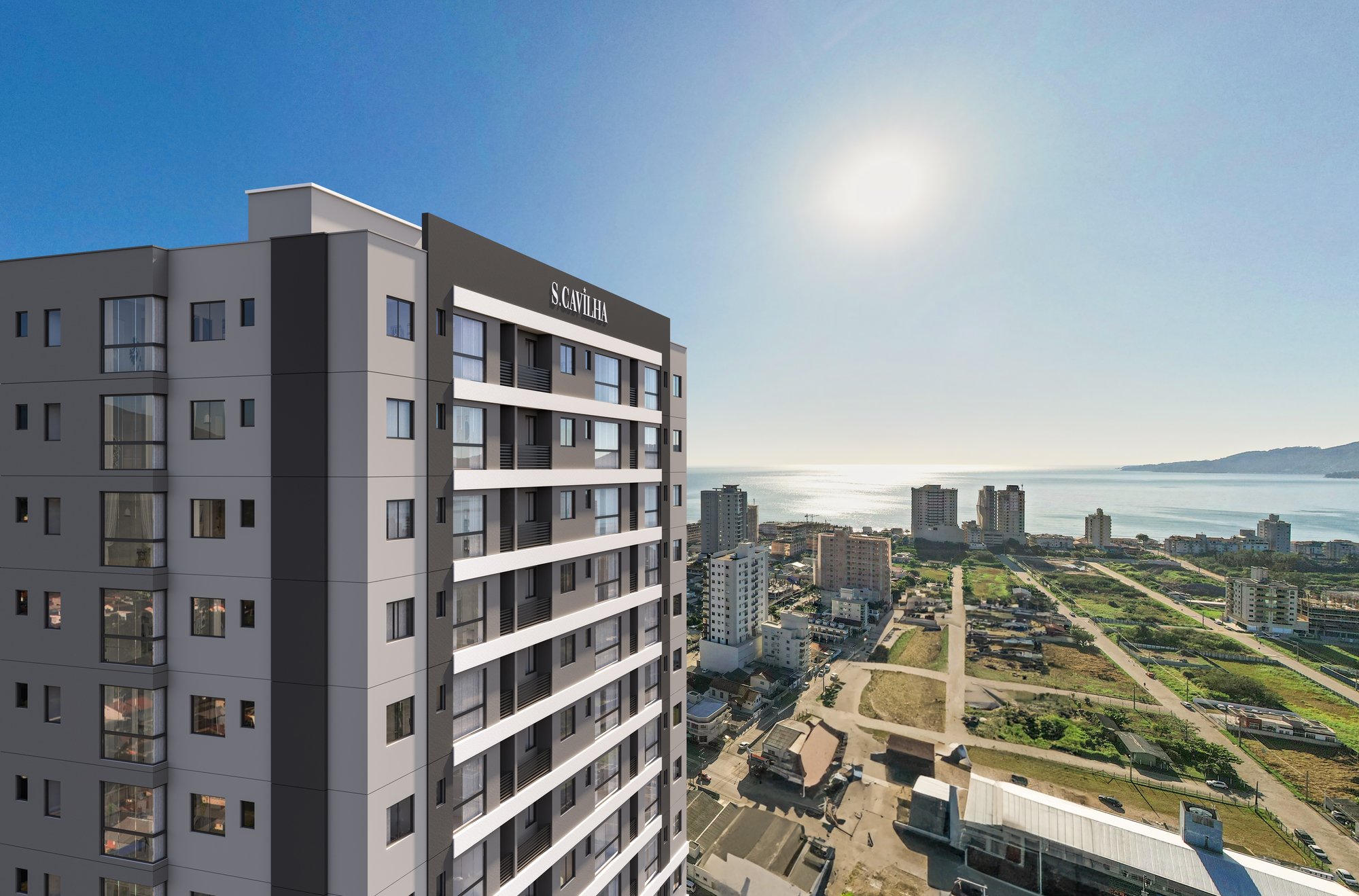 Victoria Residence — externa topo rf, S. Cavilha Empreendimentos, Balneário Perequê, Porto Belo SC