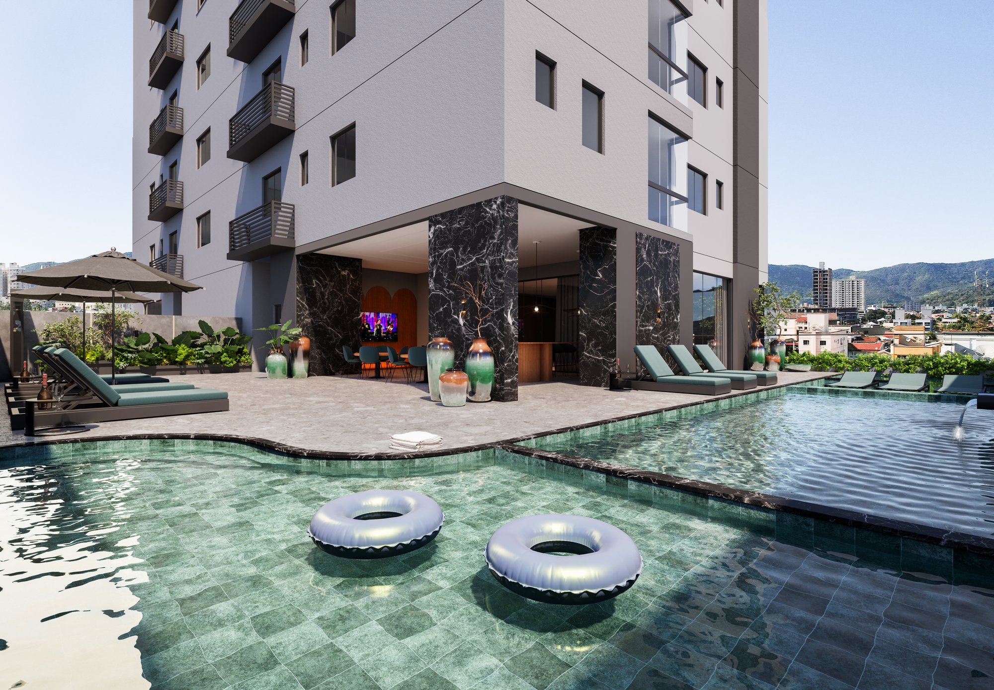 Victoria Residence — piscina rf, S. Cavilha Empreendimentos, Balneário Perequê, Porto Belo SC