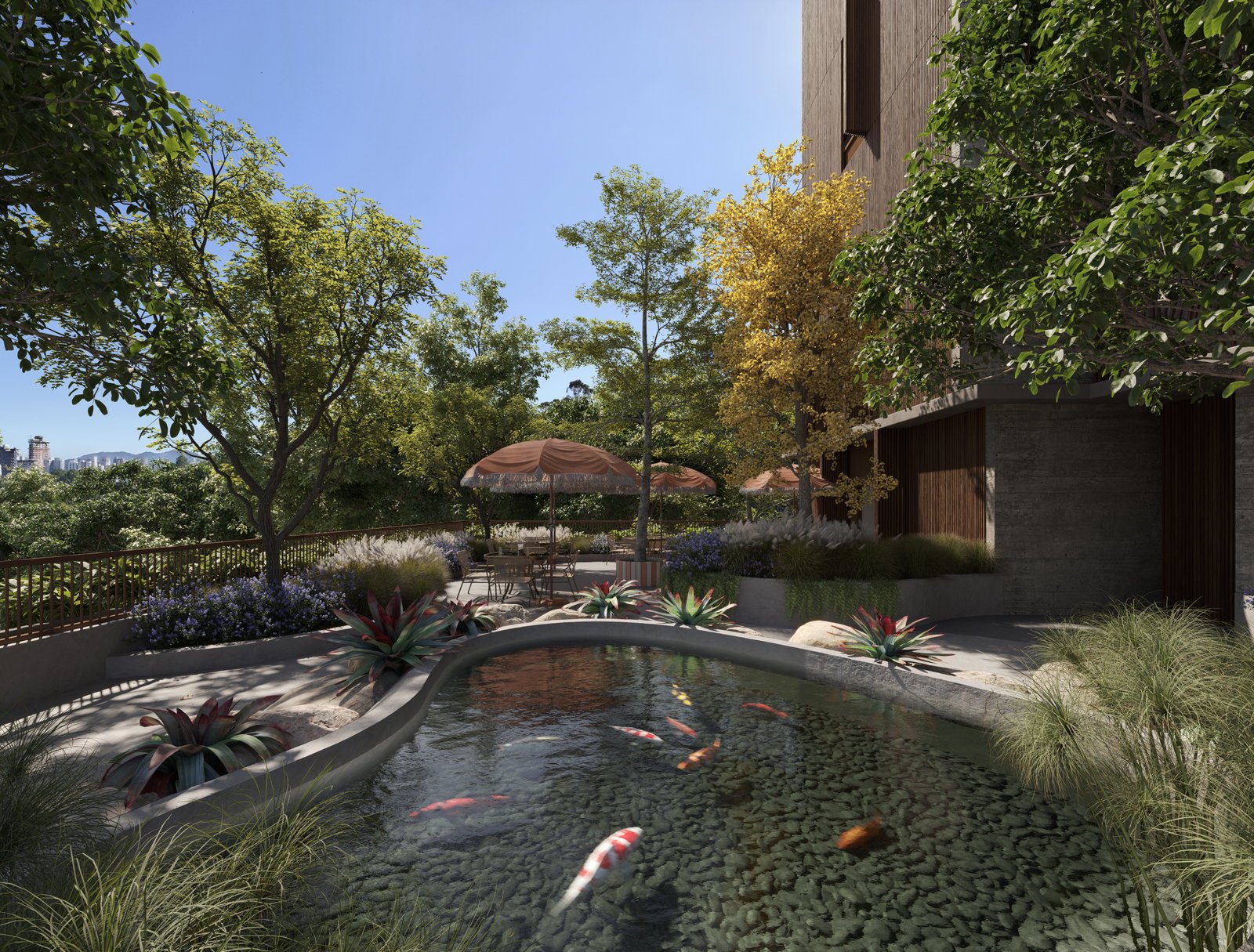 Vieiras — lago ornamental, Ars Kammer, Vila Nova, Porto Belo SC