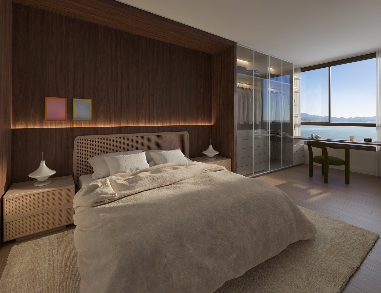 Vieiras — suíte master do apartamento tipo 01, Ars Kammer, Vila Nova, Porto Belo SC