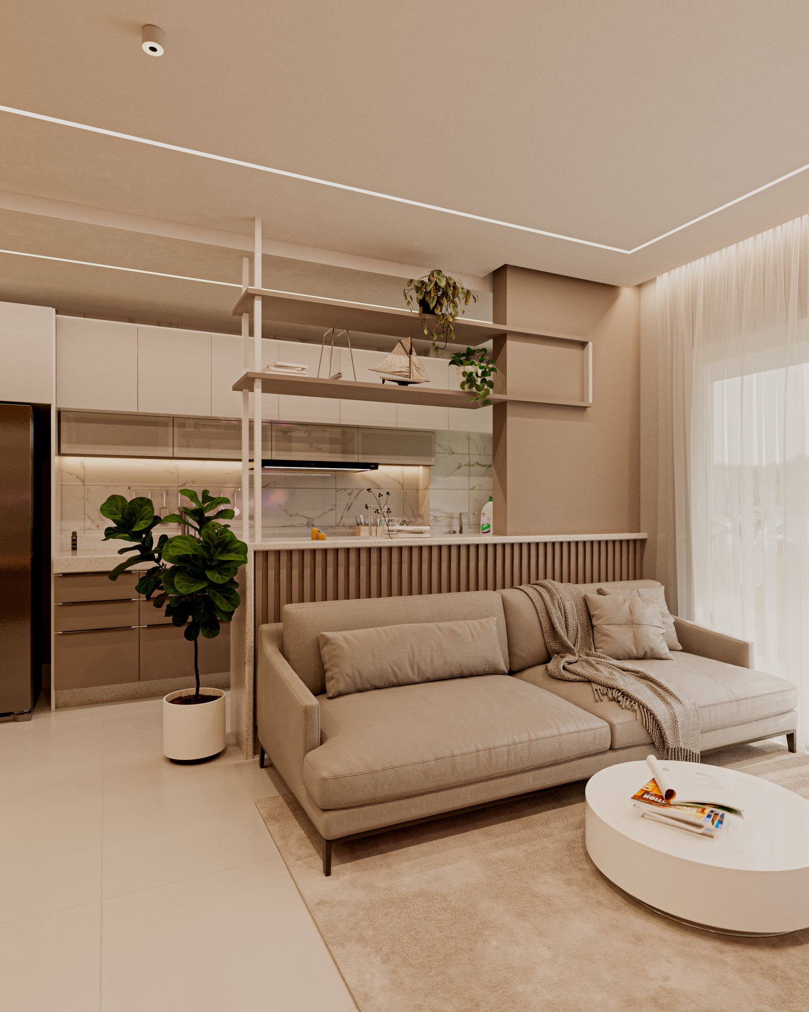 Villa Helena Residence — Apartamento living integrado, Staff, Balneário Perequê, Porto Belo SC