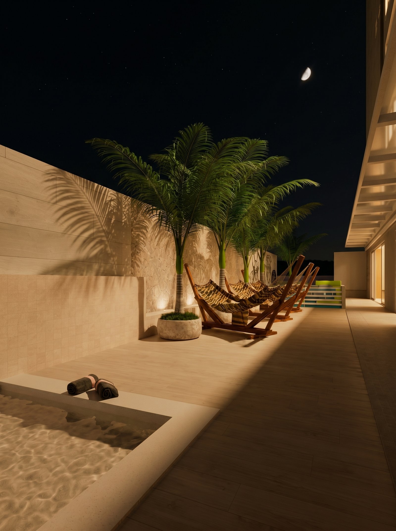 Villa Helena Residence — Deck convivencia noturno, Staff, Balneário Perequê, Porto Belo SC