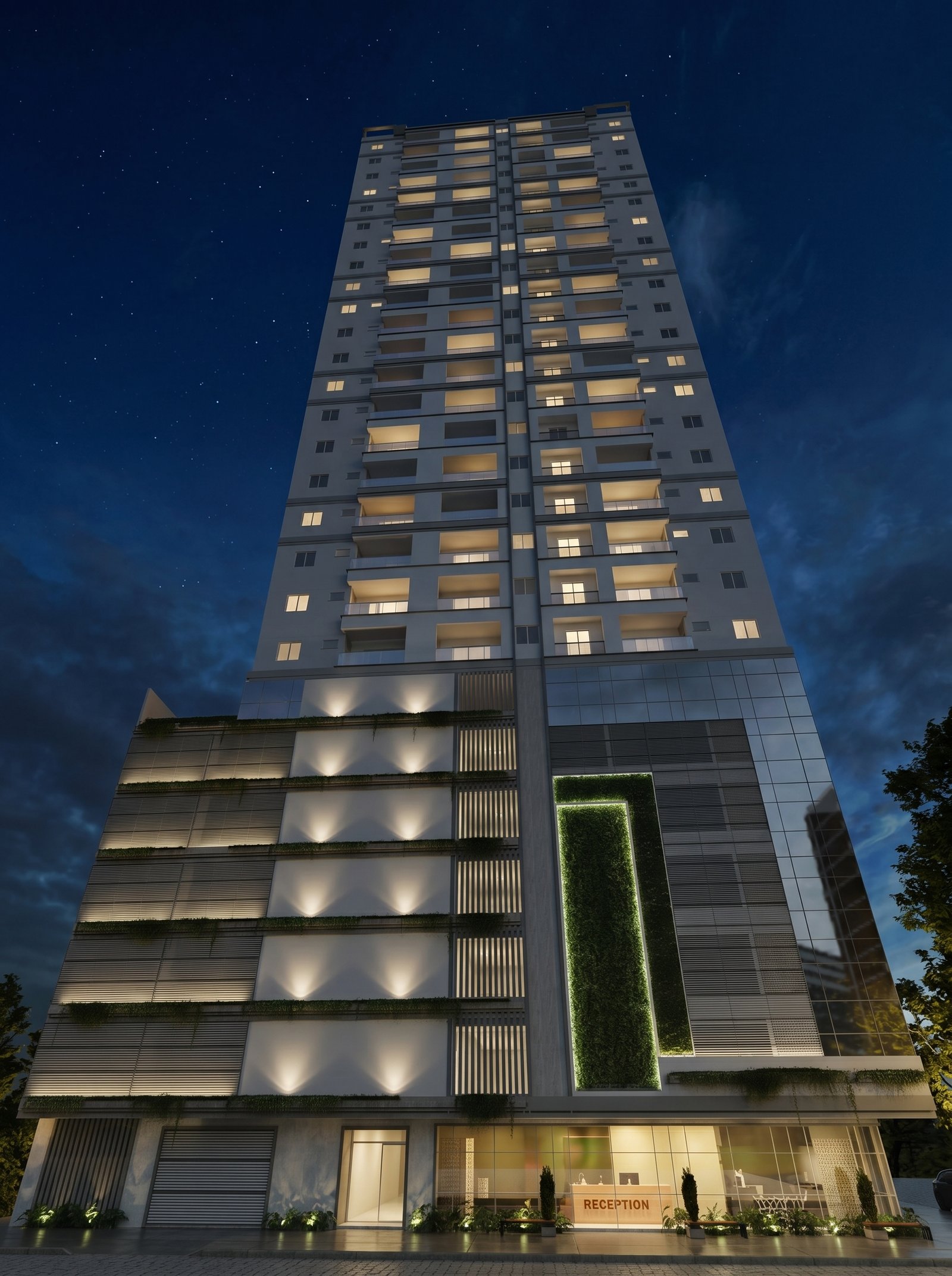 Villa Helena Residence — Fachada torre frontal, Staff, Balneário Perequê, Porto Belo SC