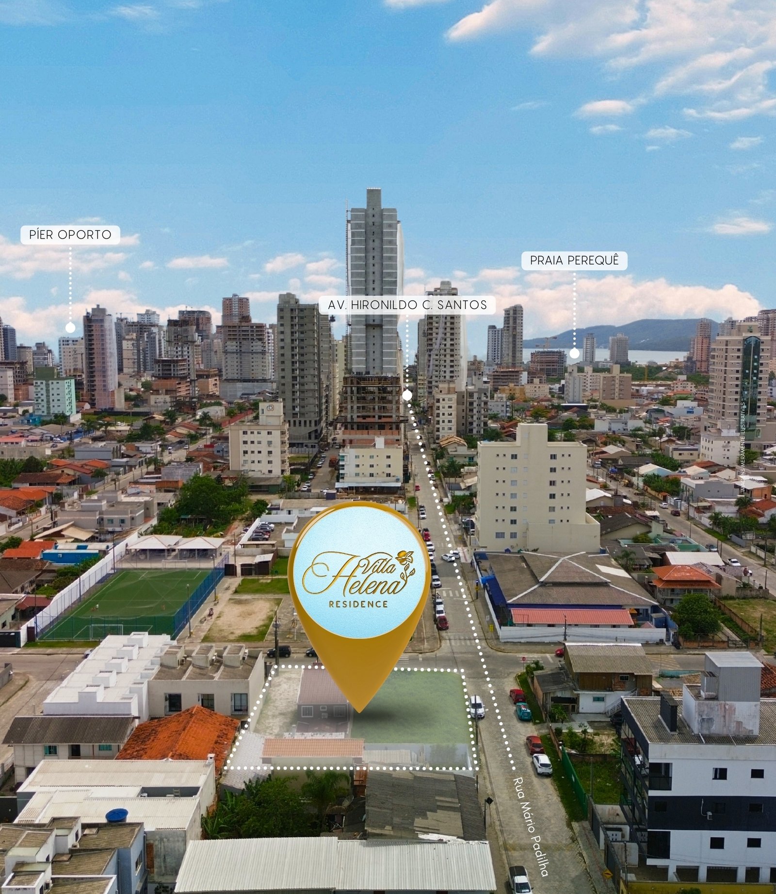 Villa Helena Residence — Localizacao aerea, Staff, Balneário Perequê, Porto Belo SC