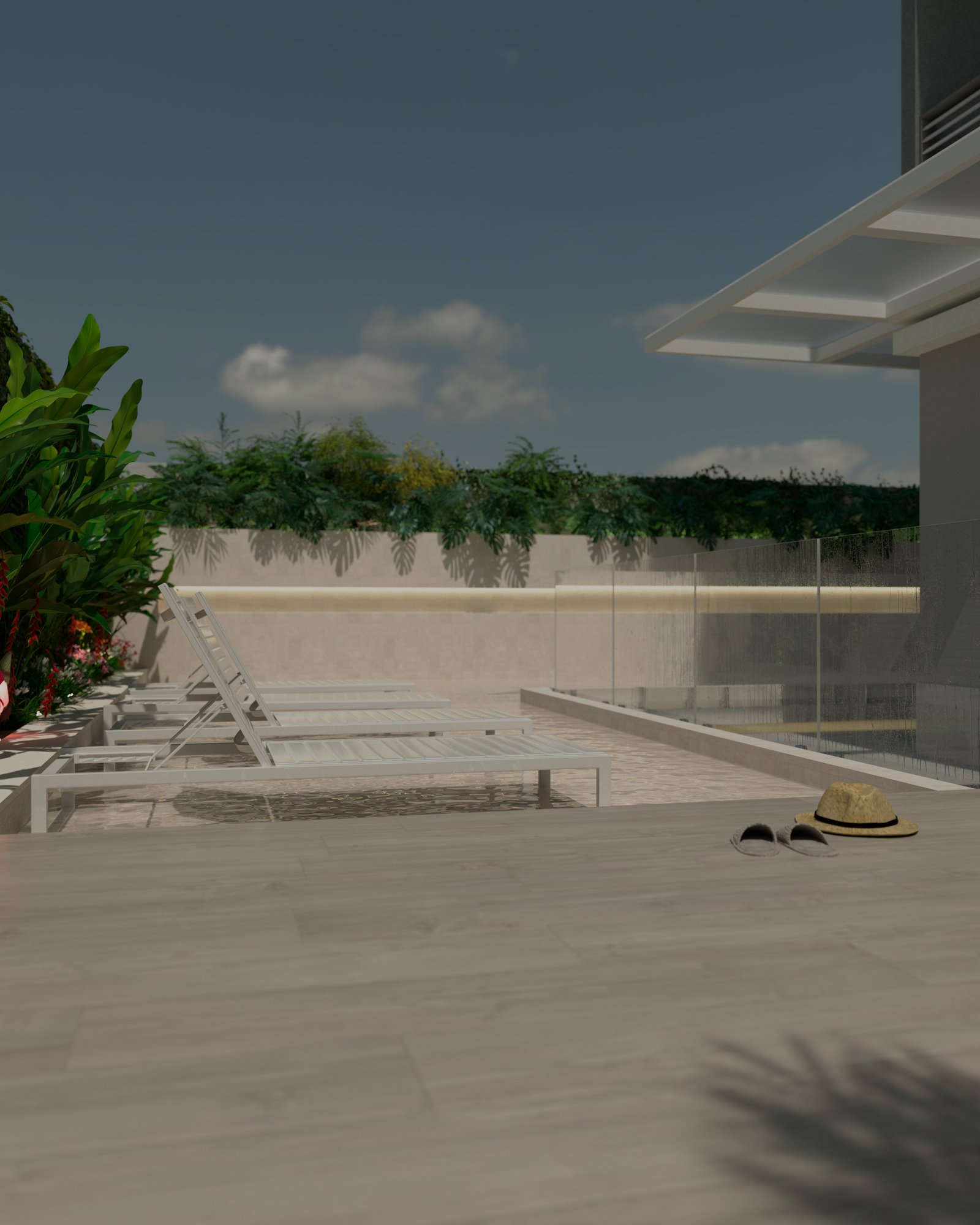 Villa Helena Residence — Piscina deck noturno, Staff, Balneário Perequê, Porto Belo SC
