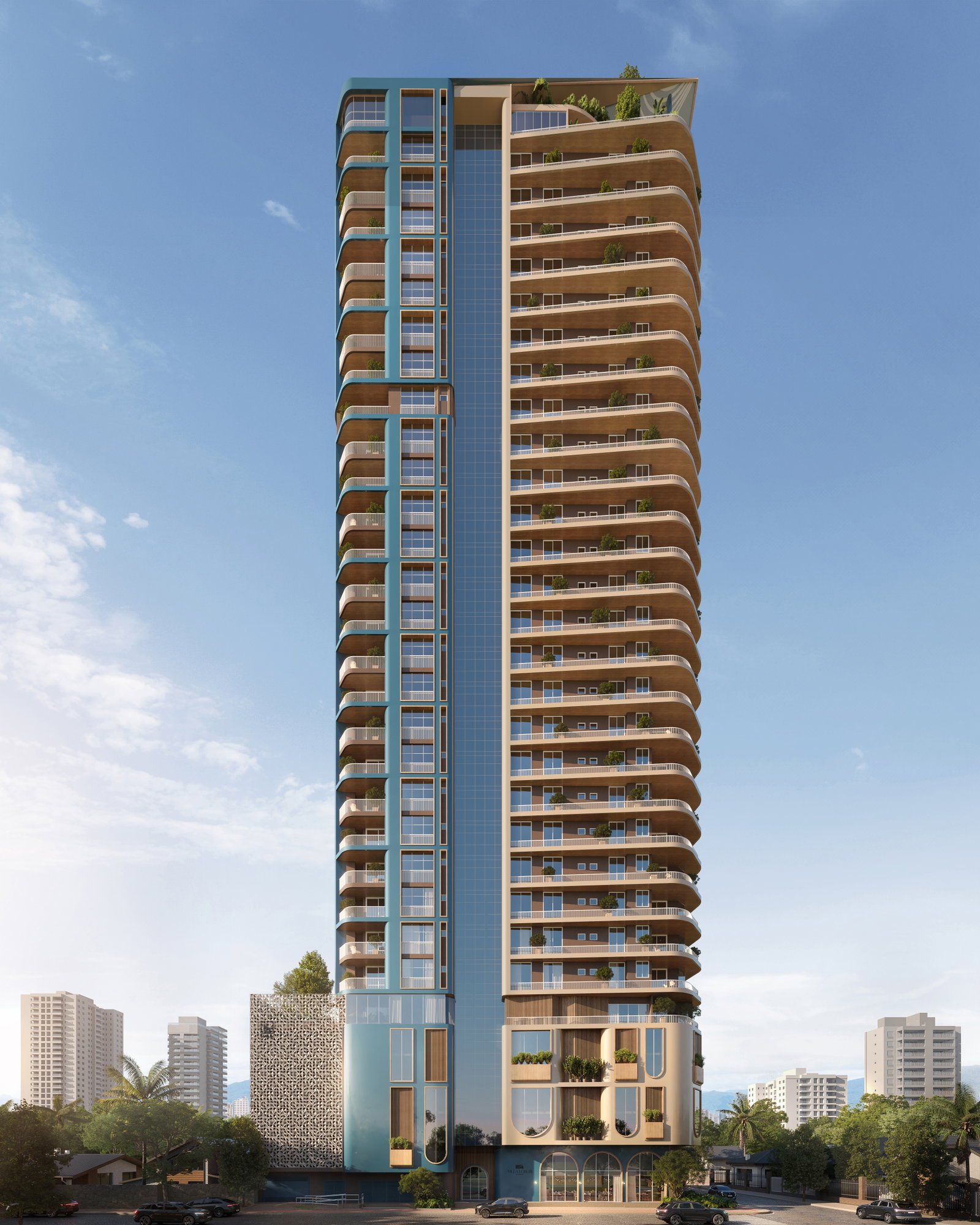 Villa Lobos Residencial — fachada, Brasin Empreendimentos, Balneário Perequê, Porto Belo SC