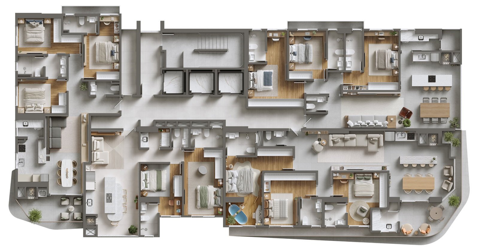 Villa Lobos Residencial — pavimento tipo, Brasin Empreendimentos, Balneário Perequê, Porto Belo SC