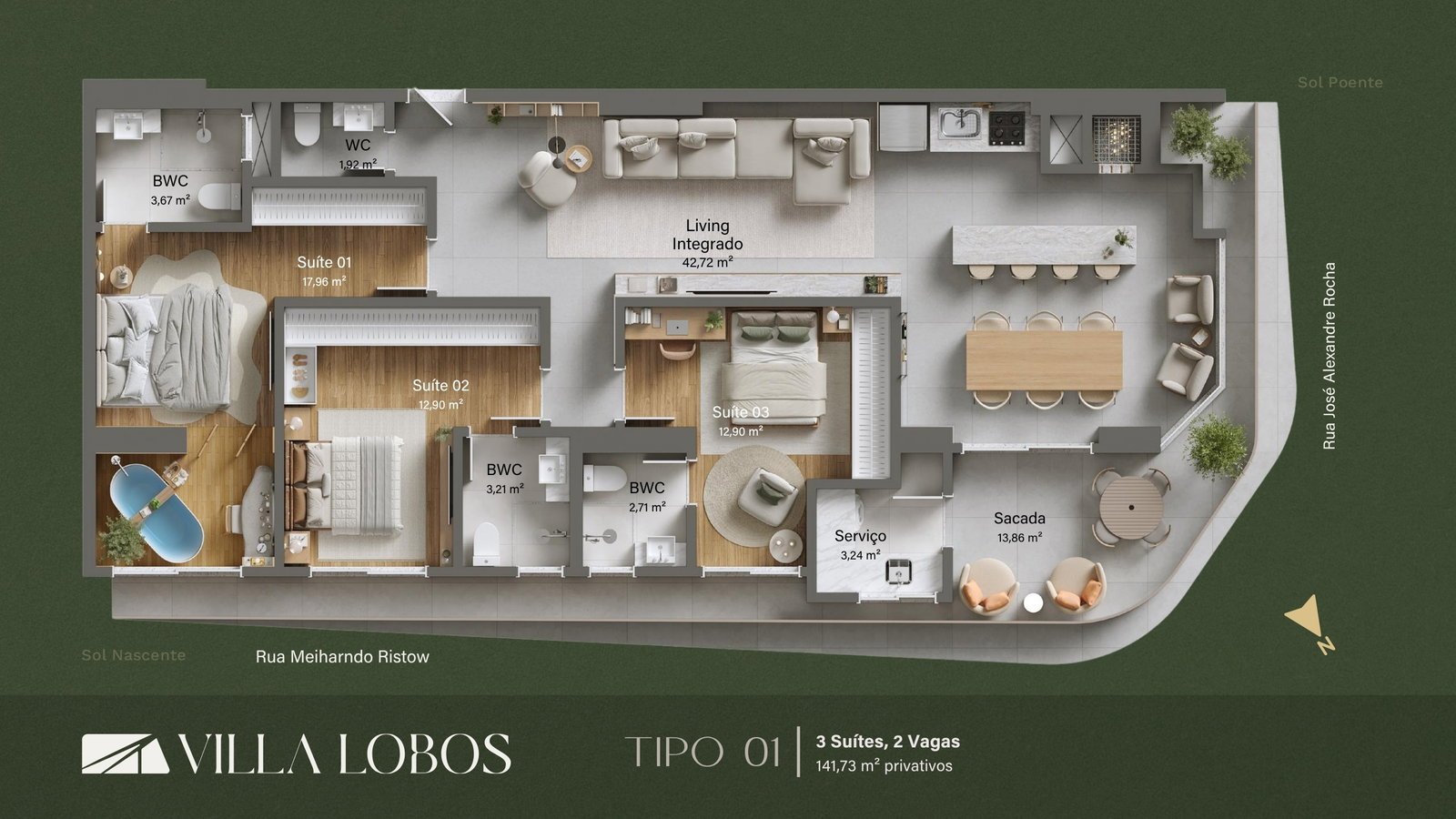 Villa Lobos Residencial — tipologia1, Brasin Empreendimentos, Balneário Perequê, Porto Belo SC