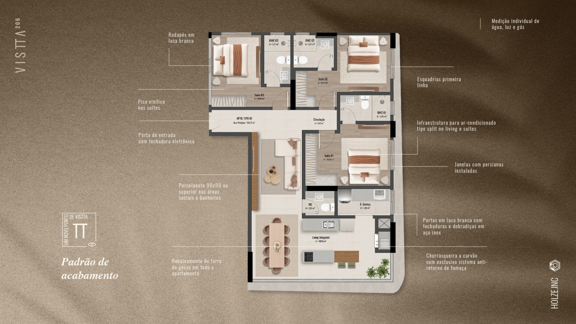 Vistta 206 — planta e tipologias 4, Holze, Balneário Perequê, Porto Belo SC Vistta 206 — planta e tipologias 4, Holze, Balneário Perequê, Porto Belo SC