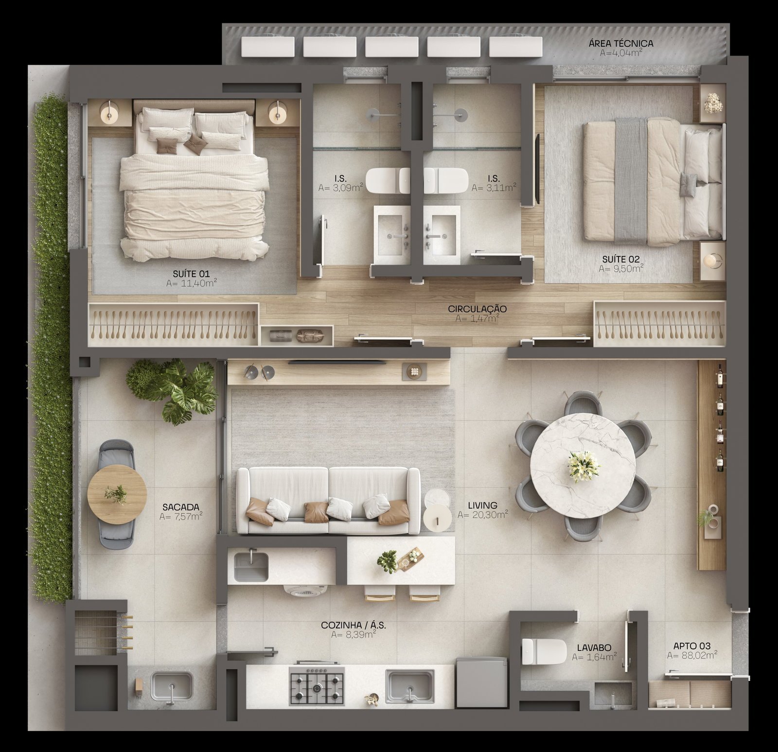 Voss Residence — apartamento tipo 3, Grupo Lumis, Balneário Perequê, Porto Belo SC Voss Residence — apartamento tipo 3, Grupo Lumis, Balneário Perequê, Porto Belo SC