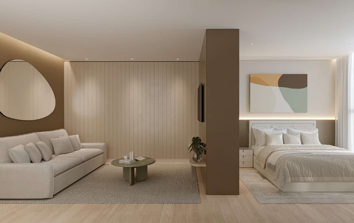 Zenith Tower — studio mobiliado com living e dormitório