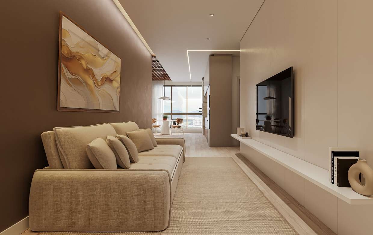 Zenith Tower — sala de TV do apartamento
