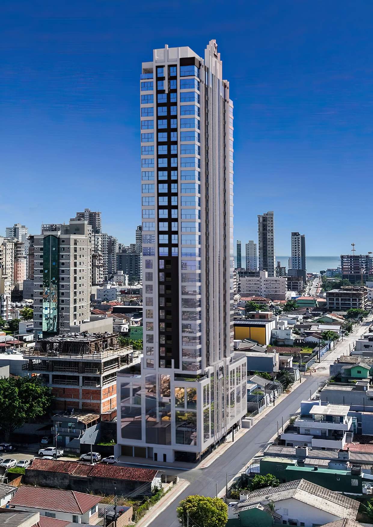 Zenith Tower — torre no Balneário Perequê, vista aérea