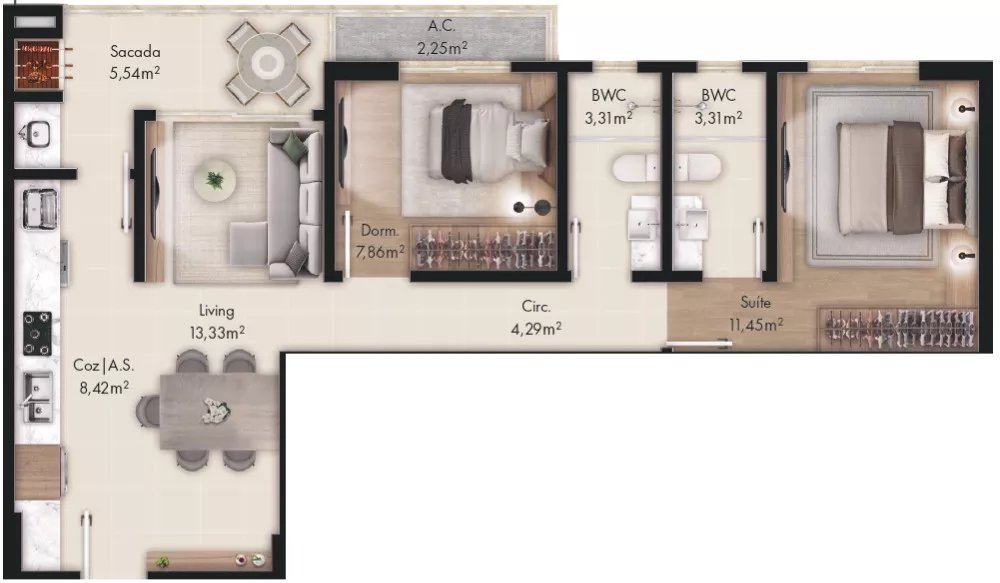 Artis Home Club — fachada e renders 3, Pasqualotto, Porto Belo SC