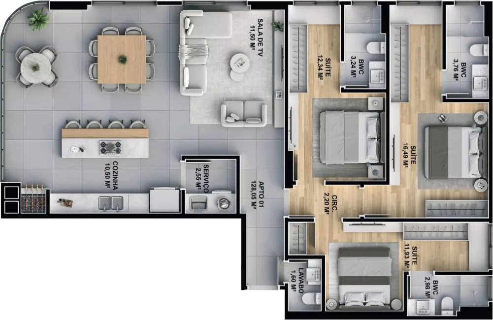 Avra Residence — fachada e renders 5, Savanto, Porto Belo SC Avra Residence — fachada e renders 5, Savanto, Porto Belo SC