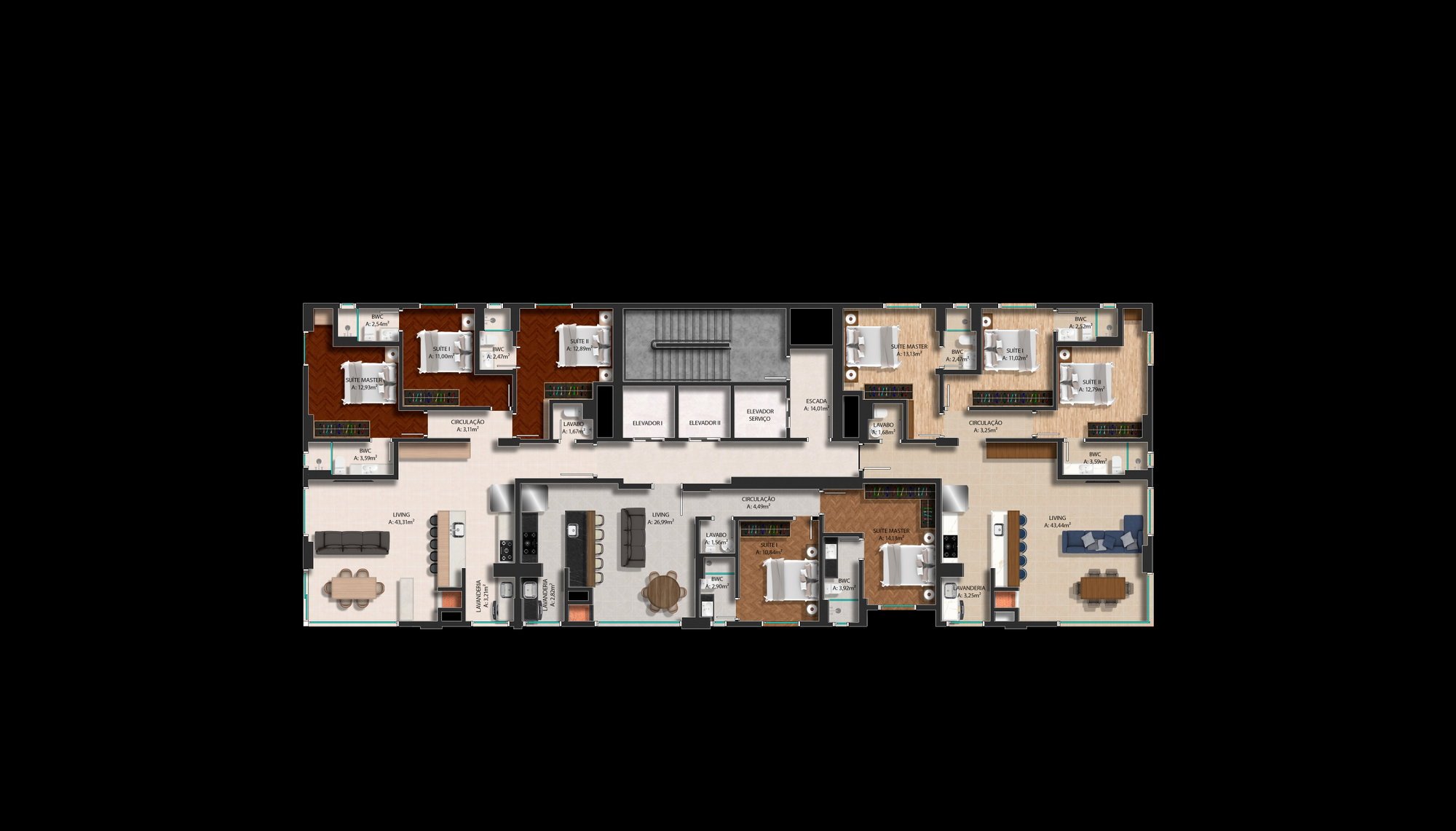 Bless Tower Residence — planta e tipologias 4, A+ Empreendimentos, Balneário Perequê, Porto Belo SC Bless Tower Residence — planta e tipologias 4, A+ Empreendimentos, Balneário Perequê, Porto Belo SC