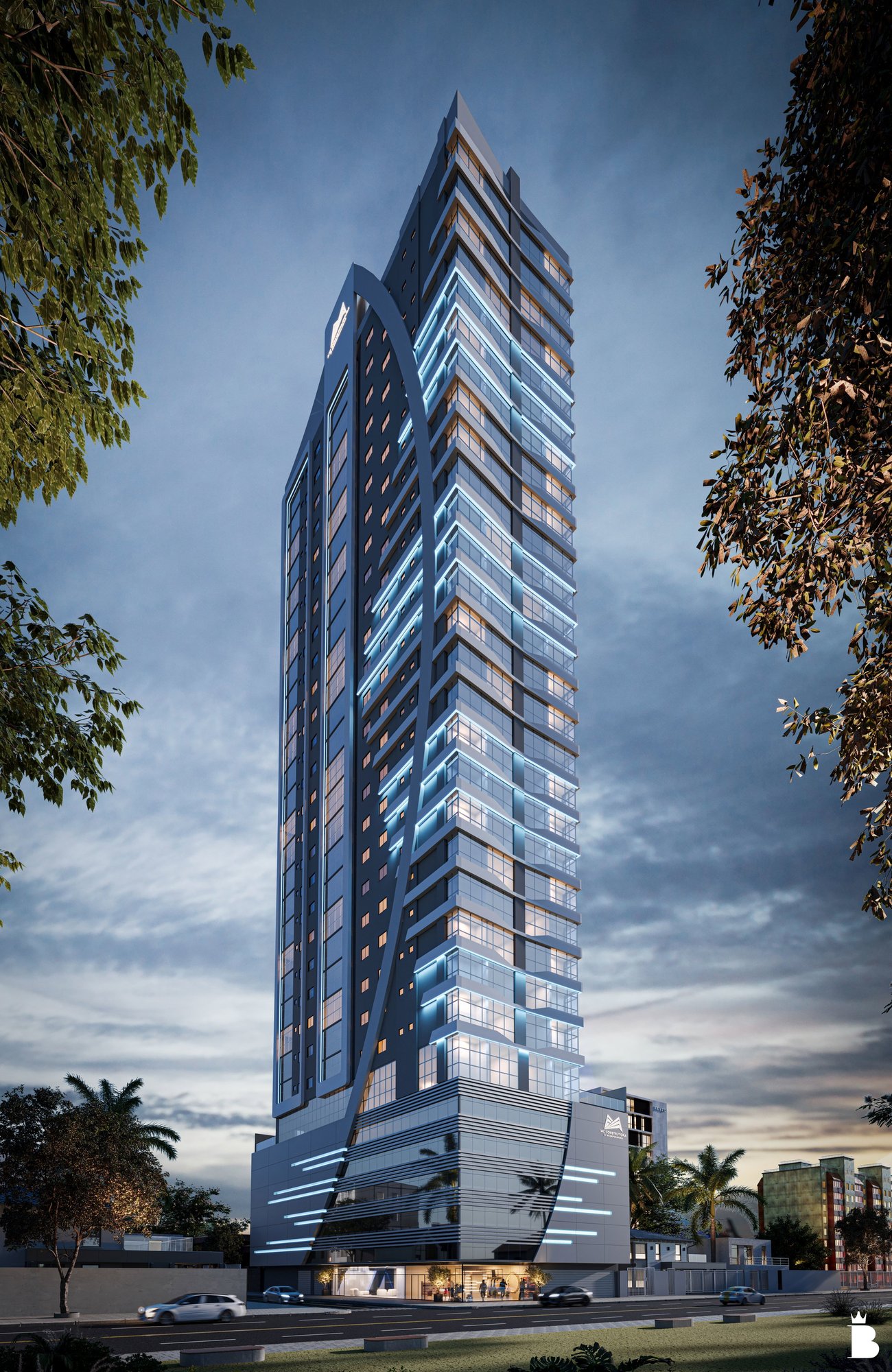 Blue Building — fachada e renders 2, MC Construtora e Incorporadora, Balneário Perequê, Porto Belo SC Blue Building — fachada e renders 2, MC Construtora e Incorporadora, Balneário Perequê, Porto Belo SC