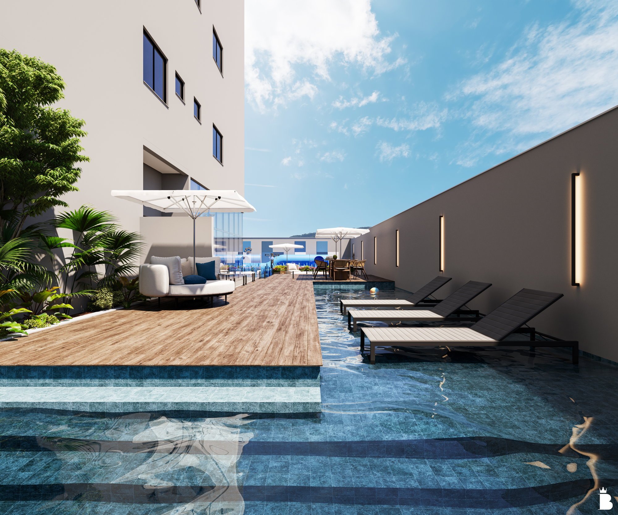 Blue Building — fachada e renders 8, MC Construtora e Incorporadora, Balneário Perequê, Porto Belo SC Blue Building — fachada e renders 8, MC Construtora e Incorporadora, Balneário Perequê, Porto Belo SC