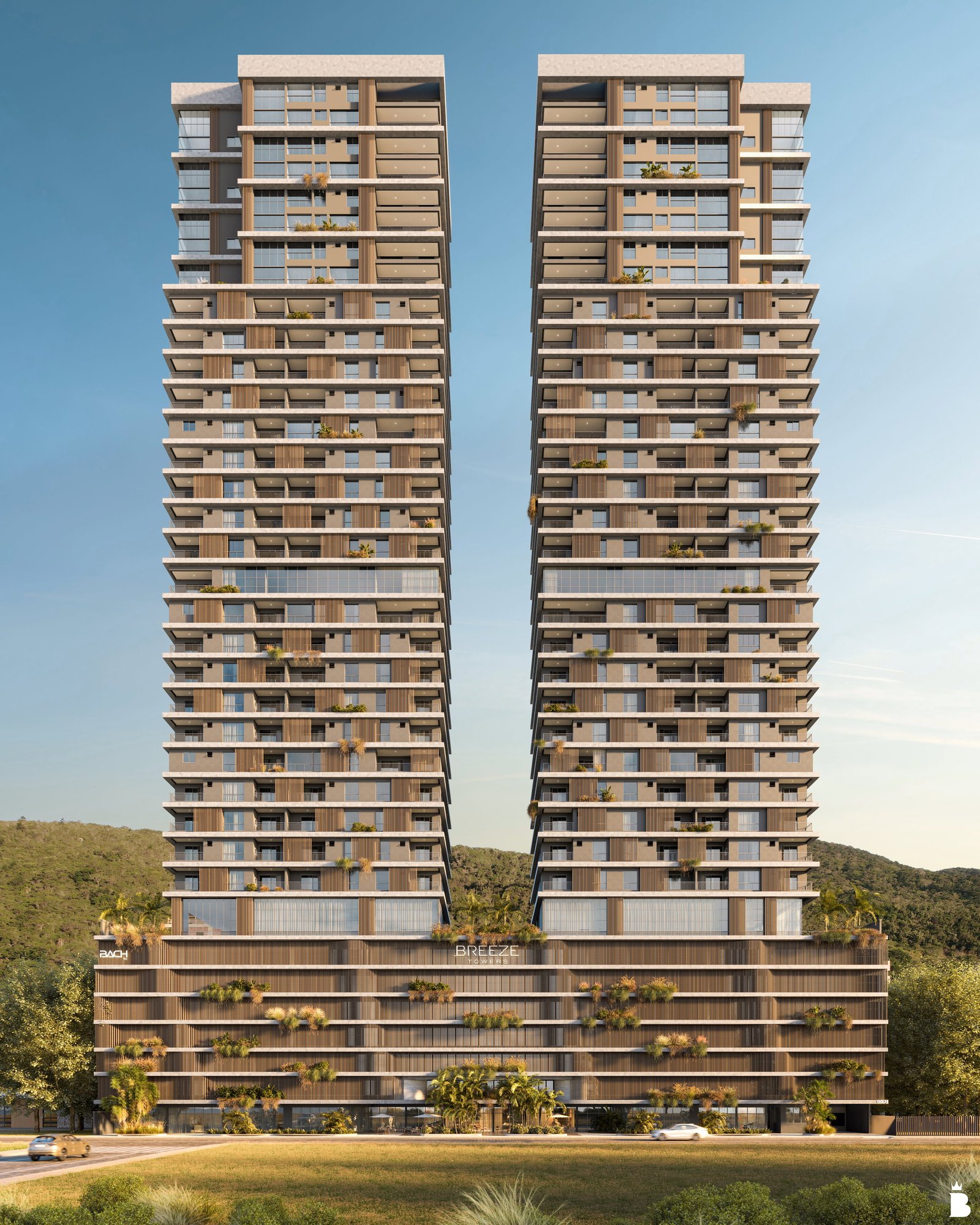 Breeze Towers — fachada, Bach Incorporadora, Vila Nova, Porto Belo SC