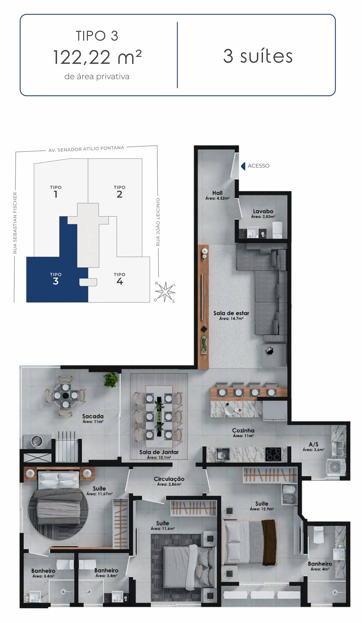 Hudson Park — planta e tipologias 4, BRASA Empreendimentos Imobiliários, Balneário Perequê, Porto Belo SC Hudson Park — planta e tipologias 4, BRASA Empreendimentos Imobiliários, Balneário Perequê, Porto Belo SC