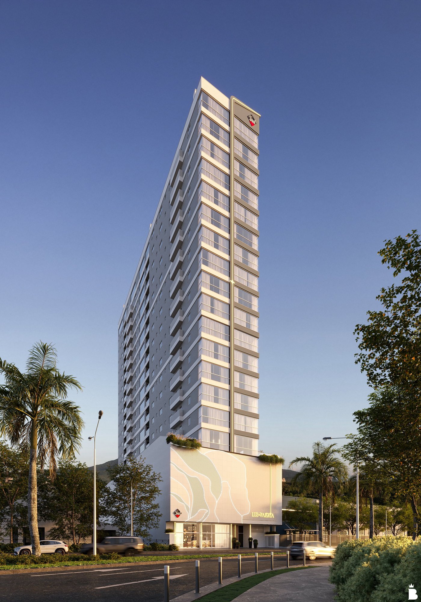 Luz de Valéria — fachada e renders 1, Sul Construtora, Jardim Dourado, Porto Belo SC