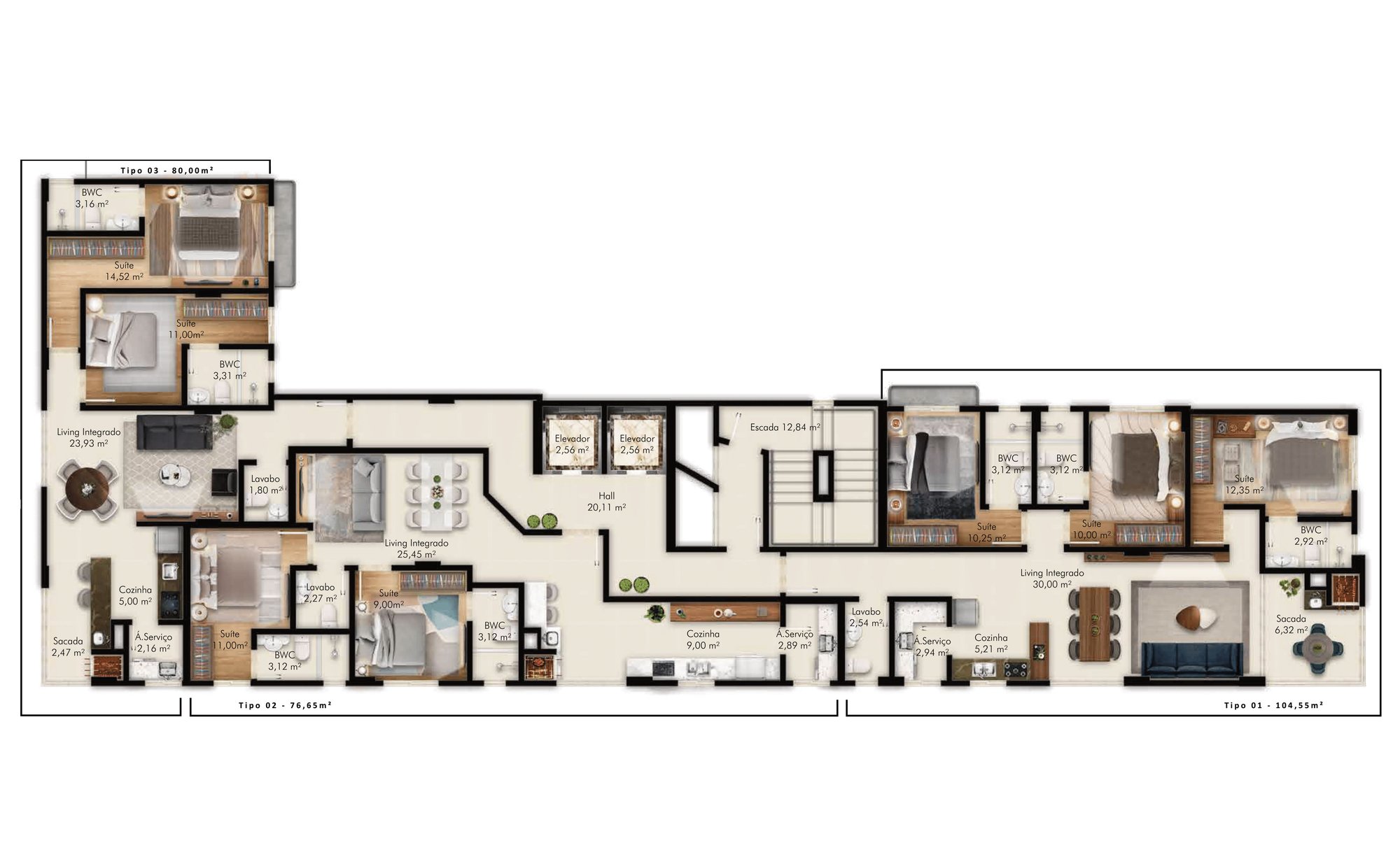 Piacenza — planta e tipologias 1, MC Construtora e Incorporadora, Balneário Perequê, Porto Belo SC Piacenza — planta e tipologias 1, MC Construtora e Incorporadora, Balneário Perequê, Porto Belo SC