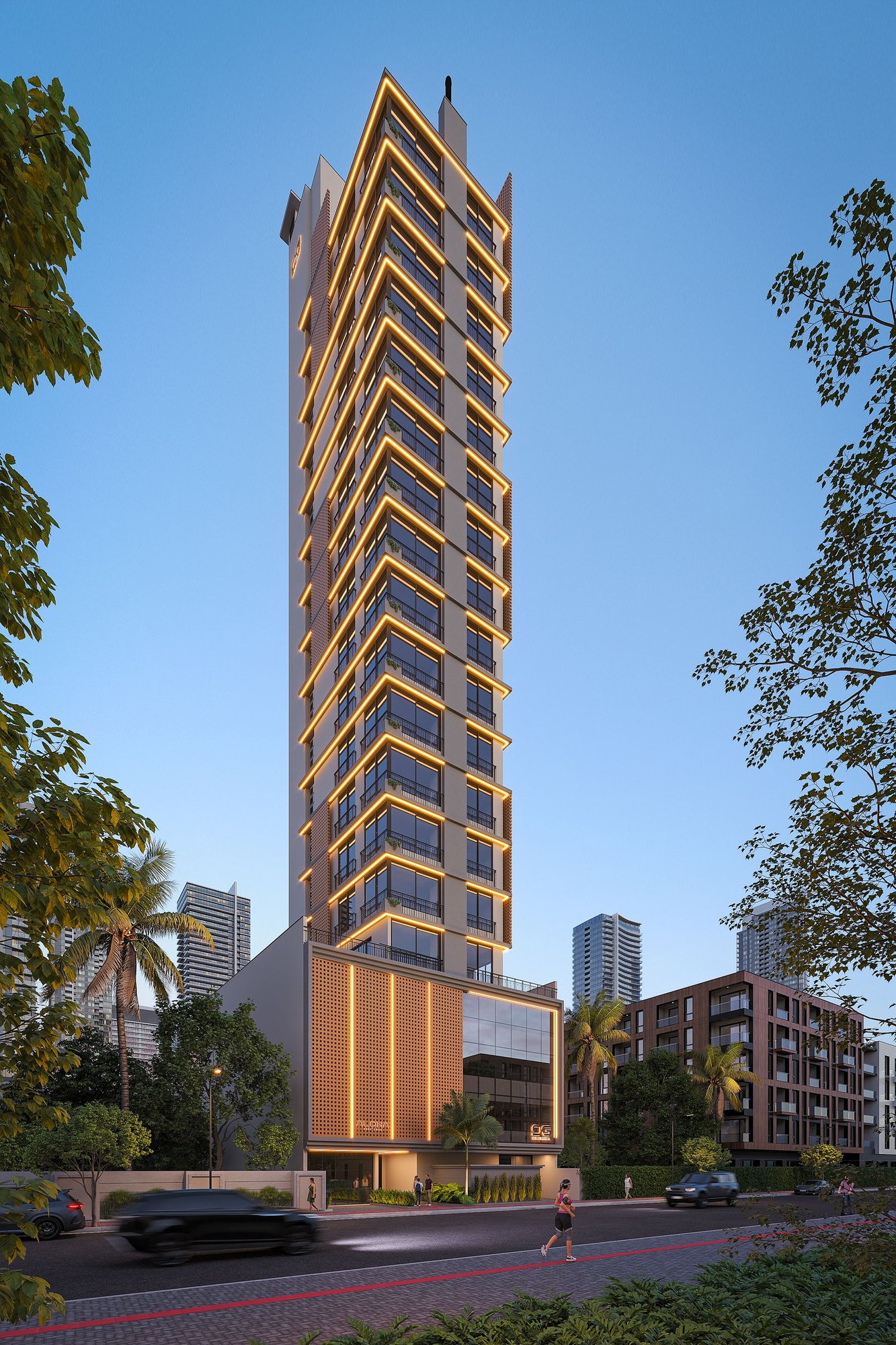 Residencial Aloha — fachada, DG Construtora & Incorporadora, Balneário Perequê, Porto Belo SC