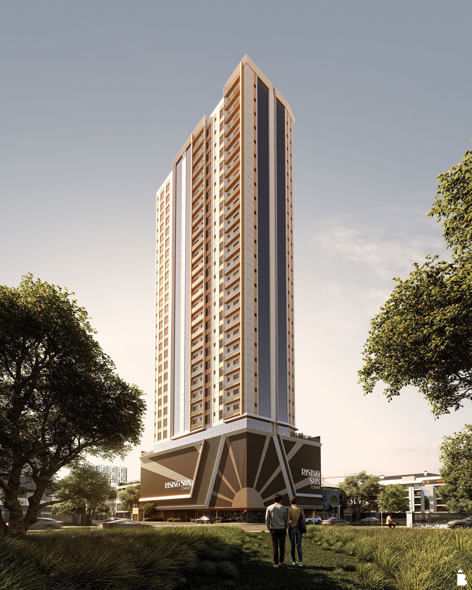 Rising Sun — fachada e renders, MC Construtora e Incorporadora, Balneário Perequê, Porto Belo SC