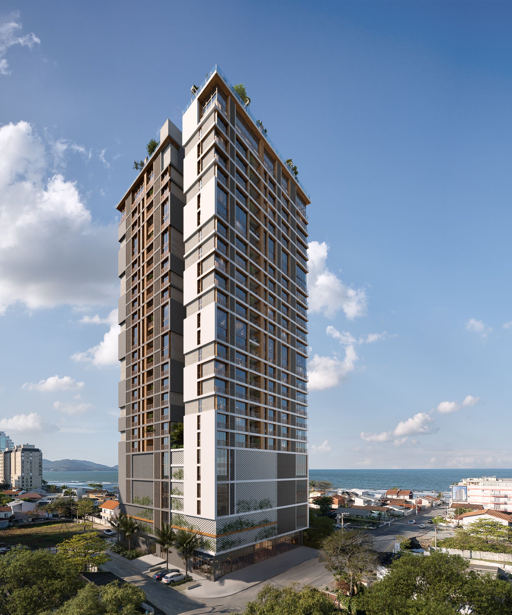Sunhaus Tower — fachada, Sunprime Empreendimentos, Balneário Perequê, Porto Belo SC