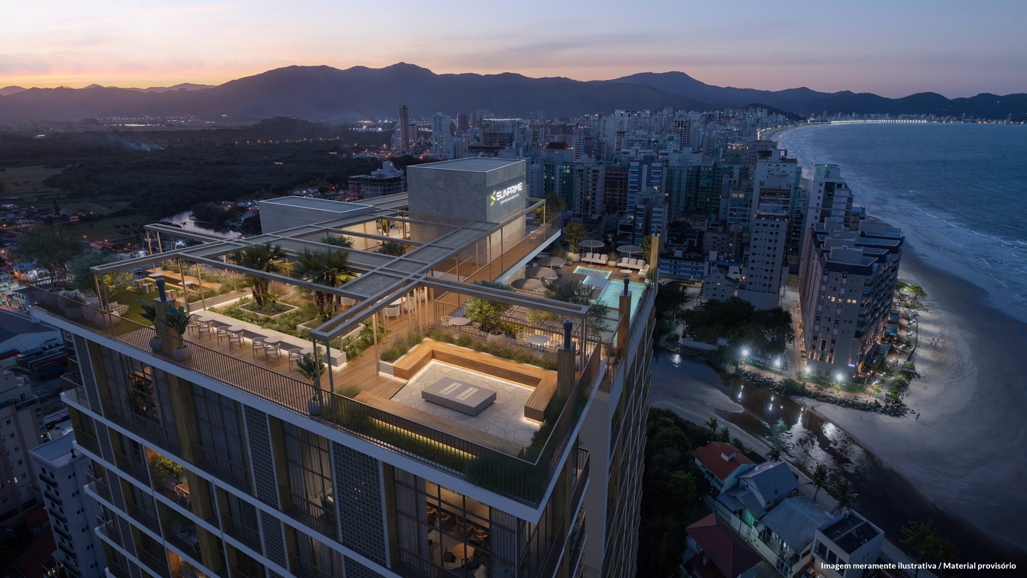 Sunhaus Tower — fachada e renders 13, Sunprime, Balneário Perequê, Porto Belo SC