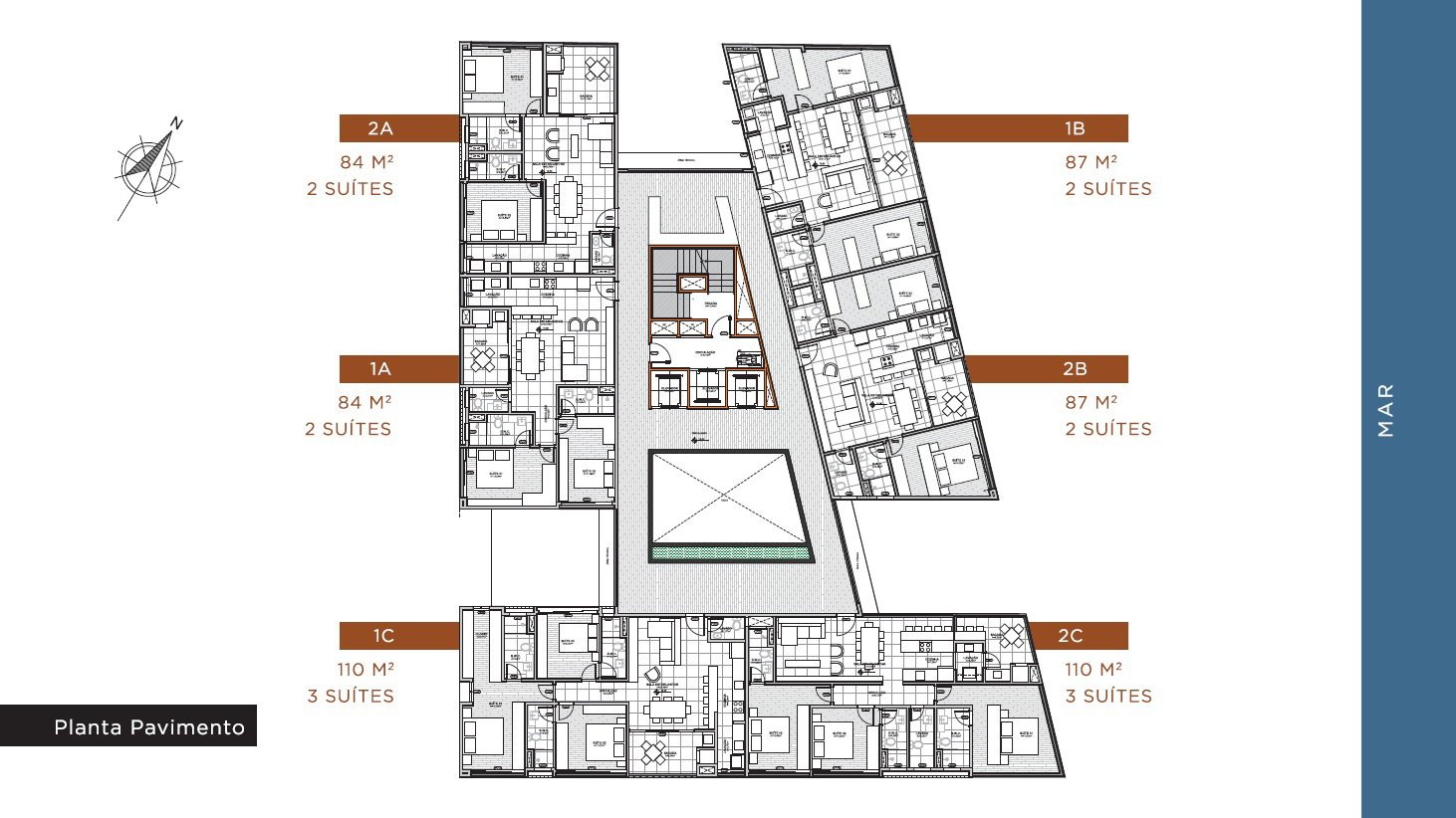 Sunhaus Tower — planta e tipologias 3, Sunprime, Balneário Perequê, Porto Belo SC