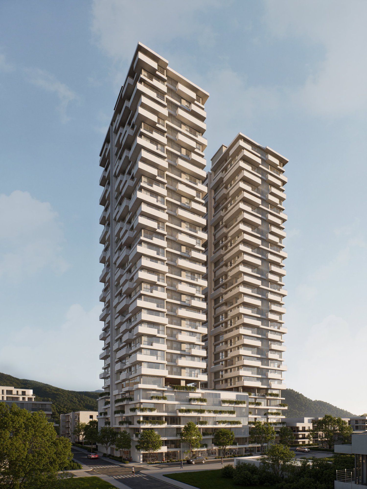 Tauri — fachada e renders 1, Torresani Empreendimentos, Balneário Perequê, Porto Belo SC