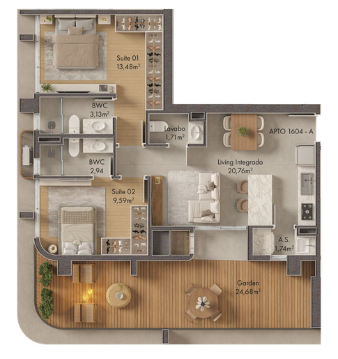 Verenna INC 15 — planta 2 suítes garden, Porto Belo SC Verenna INC 15 — planta 2 suítes garden, Porto Belo SC