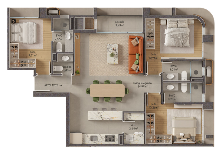 Verenna INC 15 — planta 3 suítes, Porto Belo SC Verenna INC 15 — planta 3 suítes, Porto Belo SC