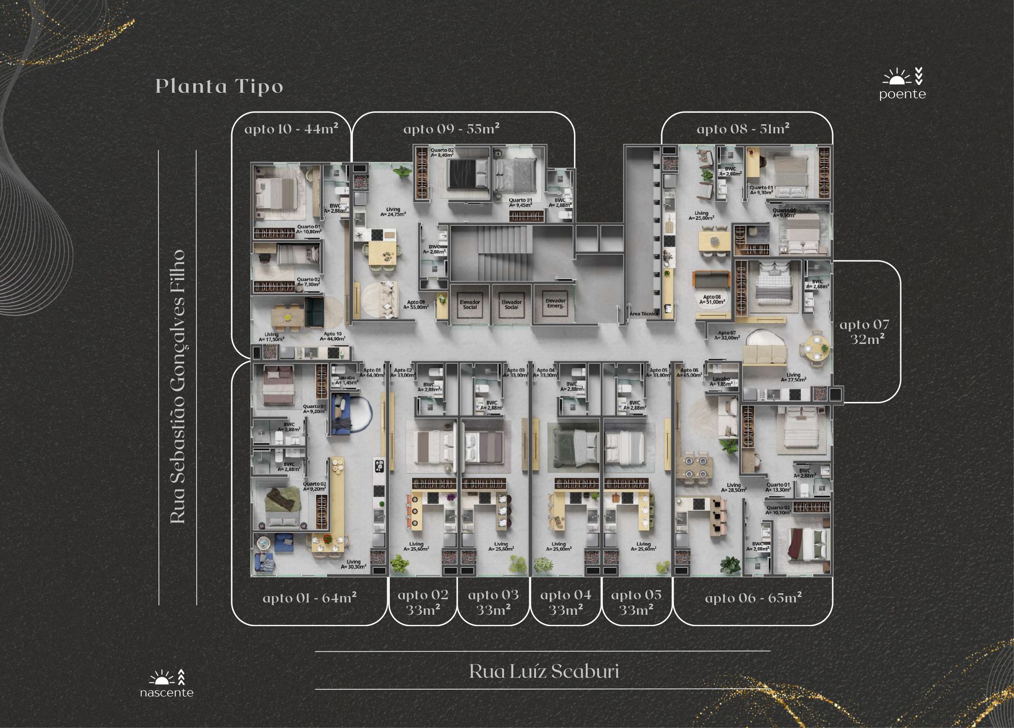 Voya Residence — Planta Tipo Pavimento