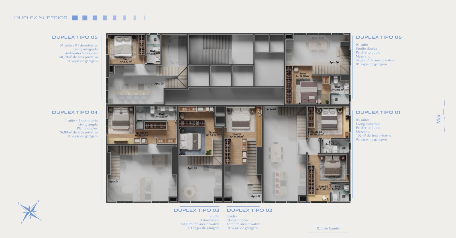 Planta baixa — Duplex Superior do Elevare Home em Porto Belo