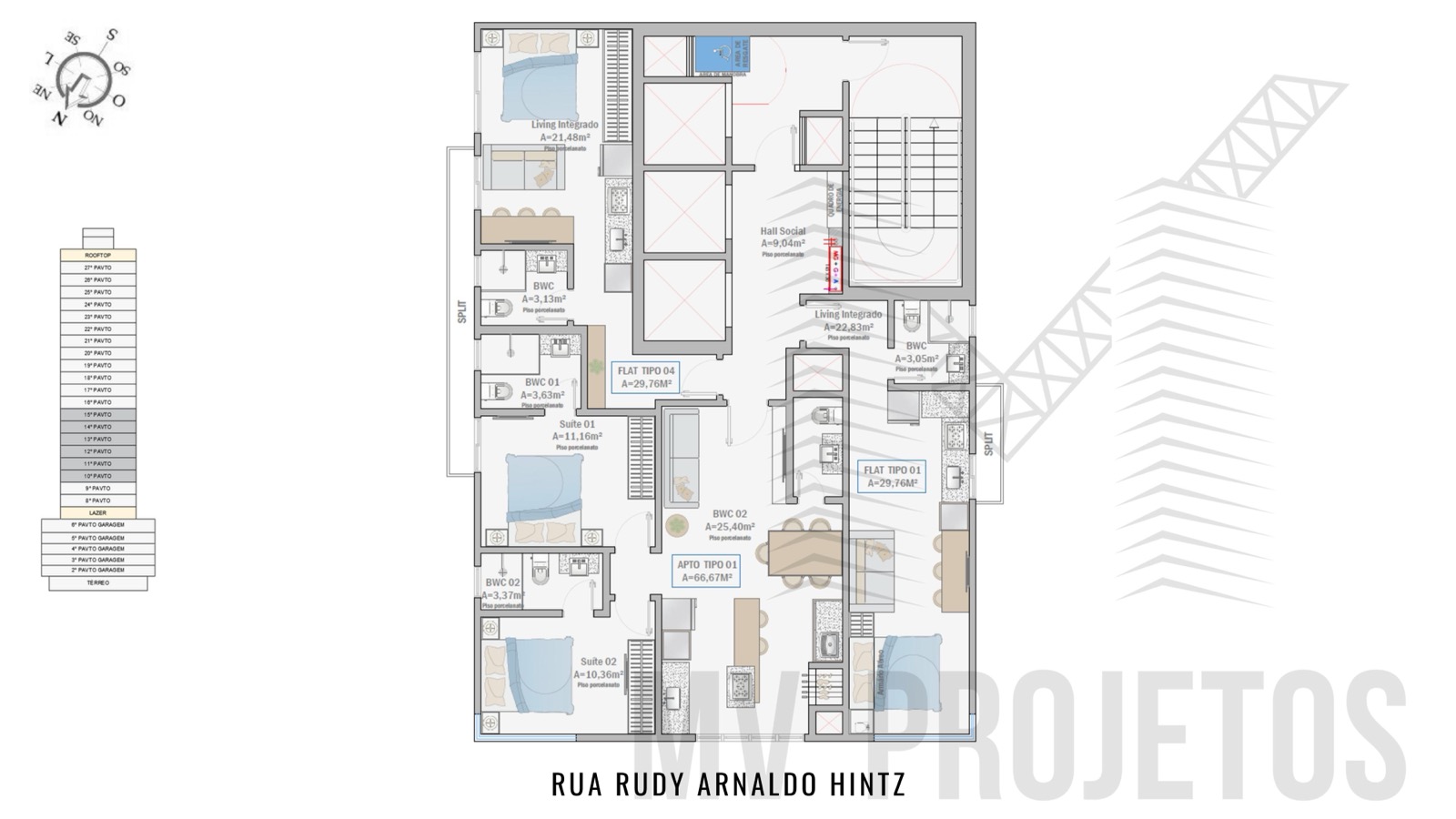 Planta baixa 2 do Residencial Allure em Porto Belo SC