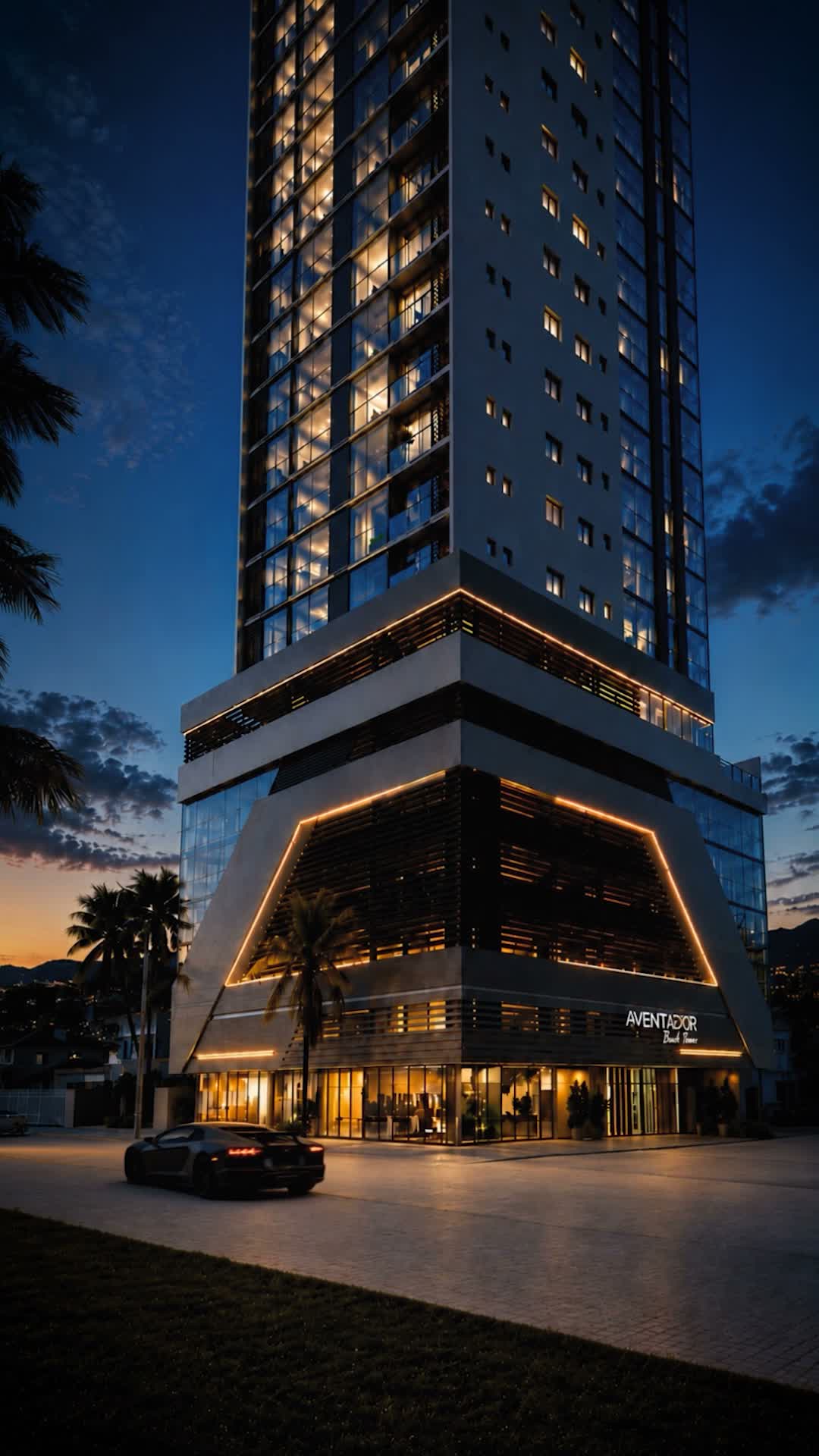 Aventador Beach Tower — vídeo · Aventador Carro com IA, Porto Belo SC